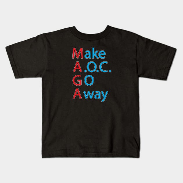 Funny Make AOC Go Away Anti Socialist Green Deal Kids T-Shirt by stockwell315designs